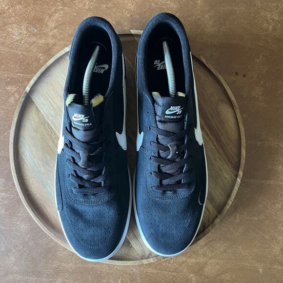 Nike SB Heritage Vulc Black White Skate Sneaker Shoes CD5010-003 Men's Size 11 - Picture 10 of 16